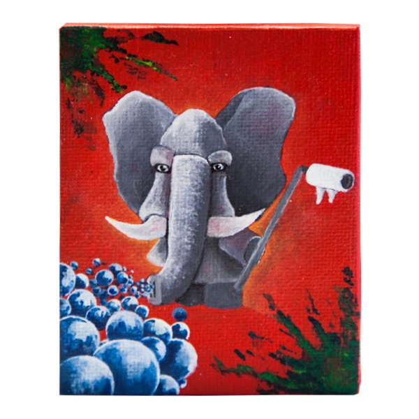 "Der Schmierfink - Elefant (Original)" 7x9cm