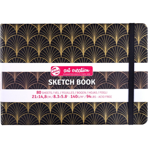 Talens "Art Creation Hardcover A5 Sketch-Notizbuch" (21x14,8cm) Querformat - Art Deco
