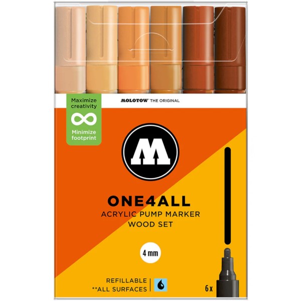Molotow "227HS" One4all 6er Marker Set (4mm) - Wood