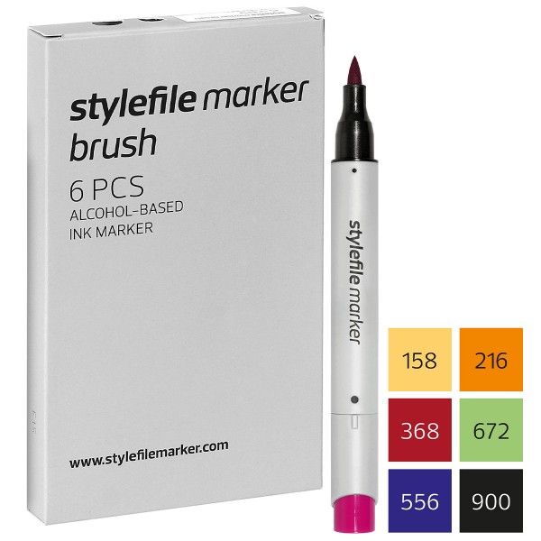 Stylefile Brush Twin Marker "6er Set 01" Starter Kit