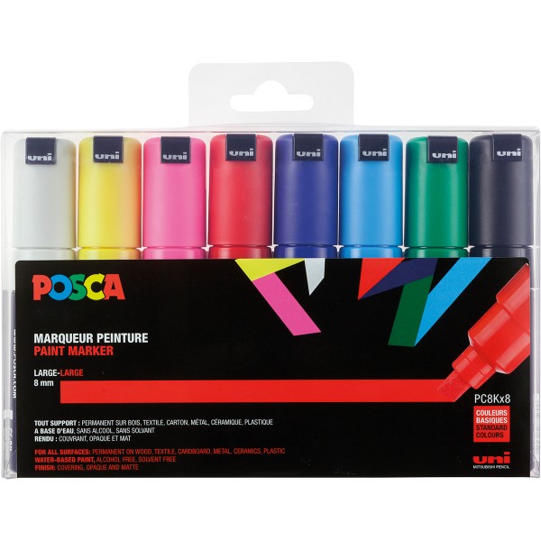 Uni Posca "PC-8K" Marker 8er Set (8mm) - Basic 1