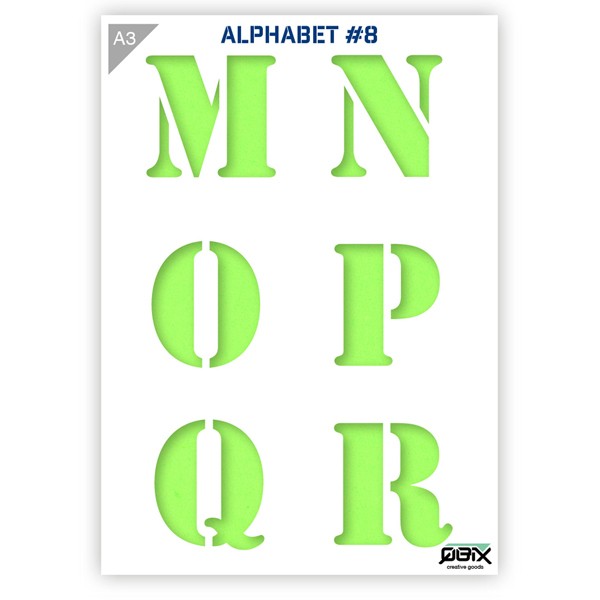Plastikschablone "Alphabet #8 - Letters" A3