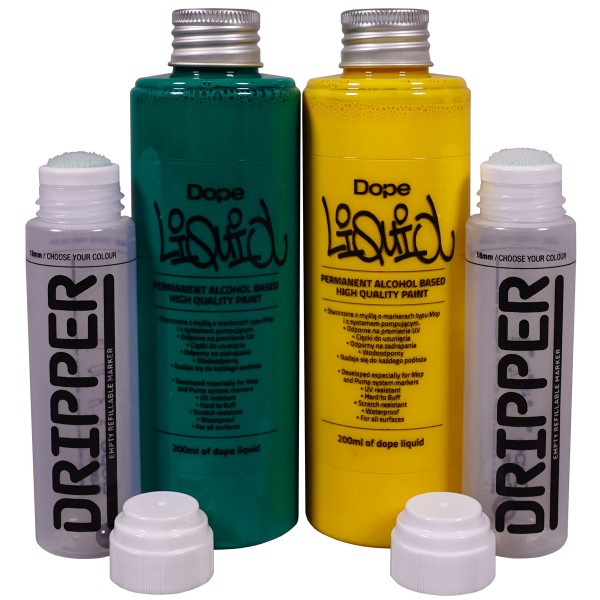 Dope "Liquid Refill Dripper" Yellow/Green Set (4 Teile)