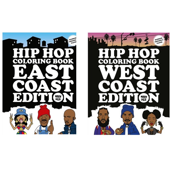 Ausmalbuch-Set "2 Hip Hop Coloring Books" - West Coast + East Coast Edition