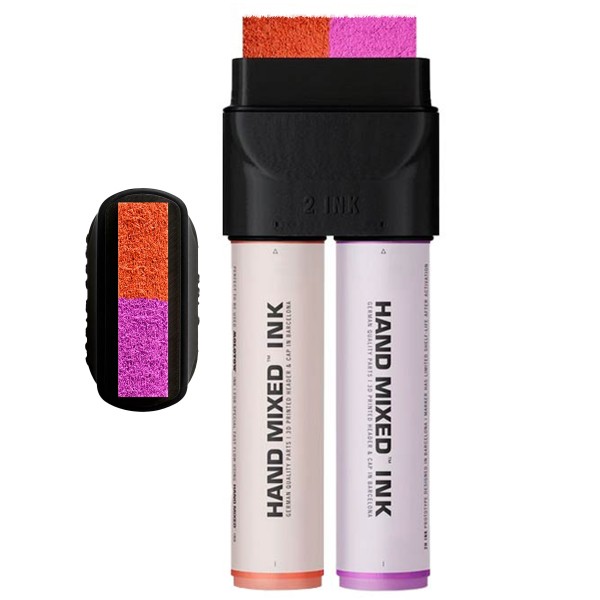 Hand Mixed "Double Tank" Ink Marker Candy - Orange/Pink