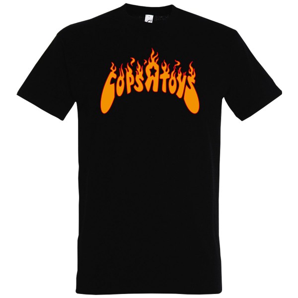 T-Shirt "Cops R Toys Orange Flames" Black