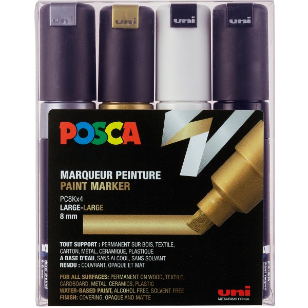 Uni Posca "PC-8K" Marker 4er Set (8mm) - Metallic