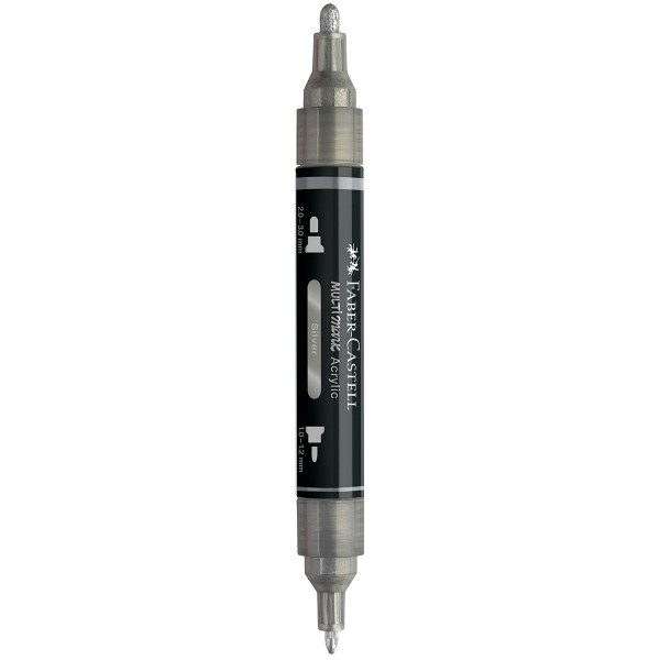 Faber-Castell "Multimark" Acrylic Twin Marker (1-3mm) Silver 251
