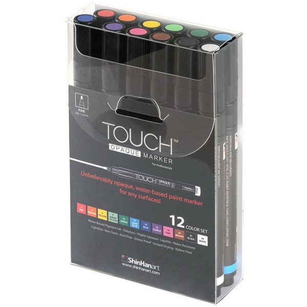Touch "Opaque Marker 12er Set" - Fine (0,8-1,3mm)