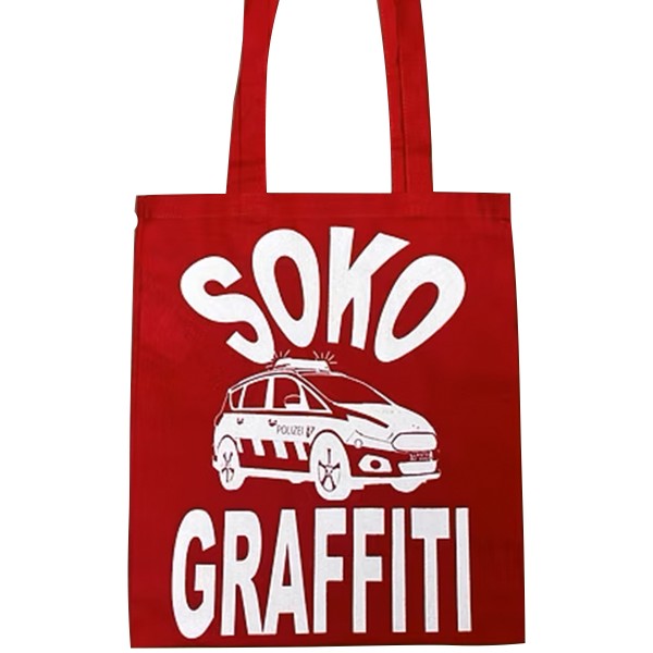 Graffiti DUS "Jutebeutel SOKO Graffiti" - Cherry Red/White