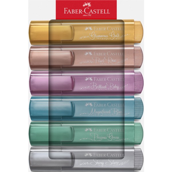 Faber Castell "Textmarker TL46" 6er Set (1-5mm) Metallic