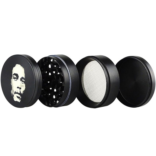 Excellent "Bob Marley Grinder Aluminium" 4-teilig, zufälliges Modell