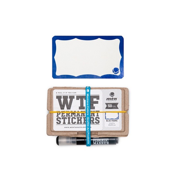 MTN Wtf Sticker "Permanent - Blue Frame" inkl. Marker