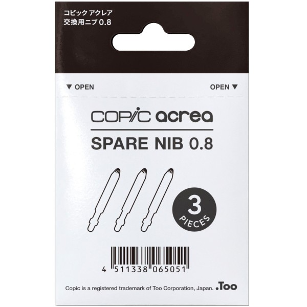 Ersatzfilze Copic "acrea Spare Nib 0.8 3er Set" (0,8mm)