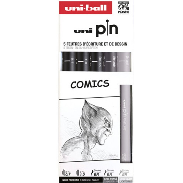 Uni-Ball "Comics Finelinerset Uni PIN" 5er Set