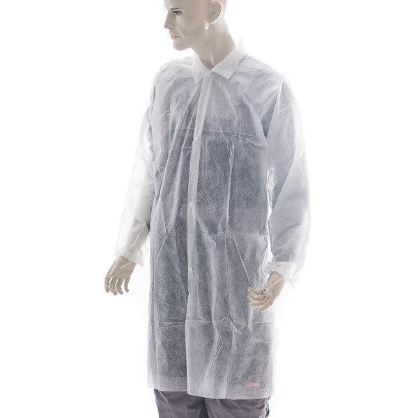 Medical Industry "Kittel 507" aus PP-Vliesstoff White