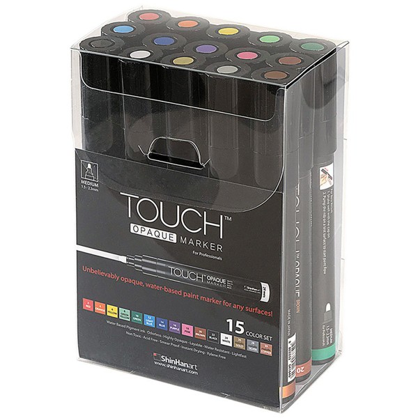 Touch "Opaque Marker 15er Set" - Medium (1,5-2,3mm)