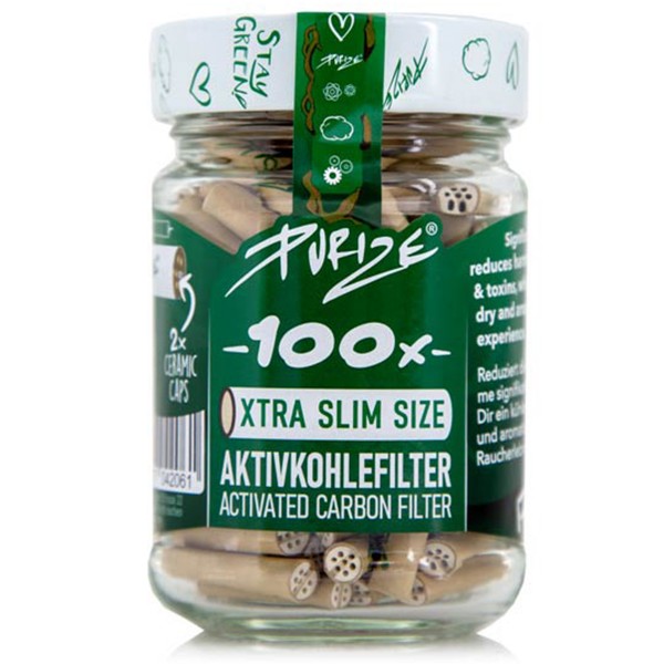 Purize Aktivkohlefilter "XTRA Slim Size 100er Glas" - Organic