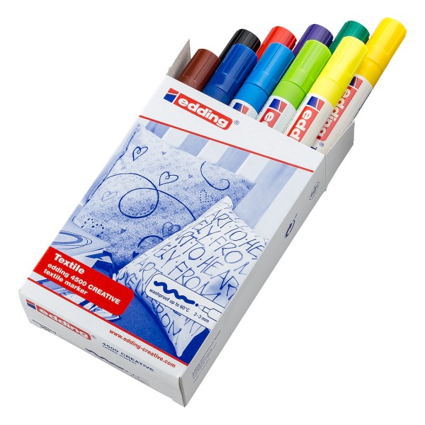 Edding "4500 Textil Marker" 10er Set Basic Colours - (2-3mm)