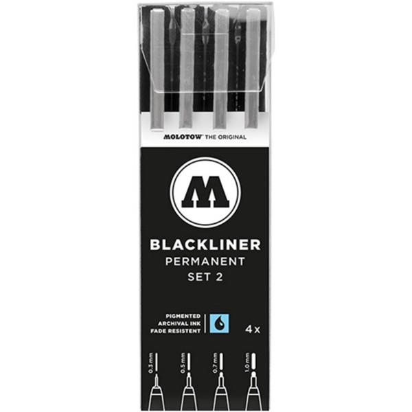 Molotow "Blackliner" Permanent 4er Fineliner Set 2