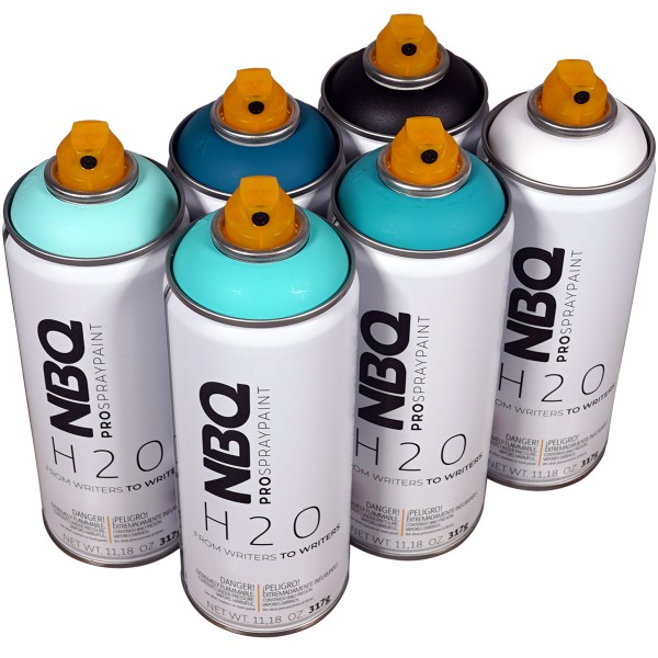 NBQ "H2O" Water Based Sixpack Turquoise (6x400ml)