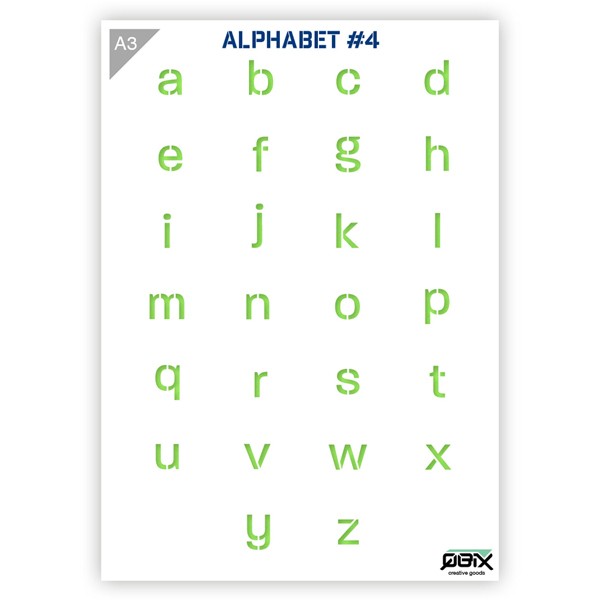 Plastikschablone "Alphabet #4 - Lowercase Letters" A3