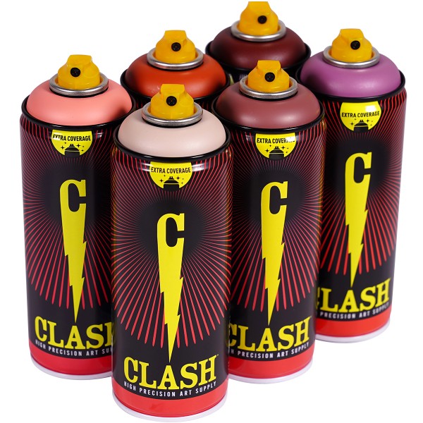 Clash "Paint Multi Color Sixpack Bricktop Tones" (6x400ml)
