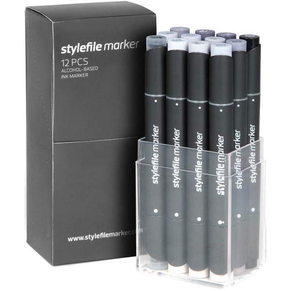 Stylefile Twin Marker "12er Set" Cool Grey