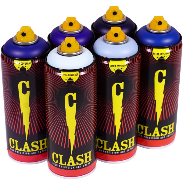 Clash "Paint Multi Color Sixpack Industrial Blue Tones" (6x400ml)