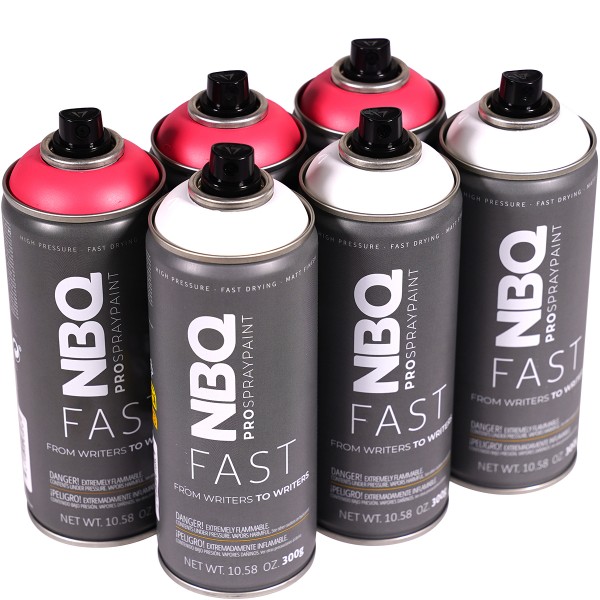 NBQ "New Fast" Sixpack White + N75 Raspberry Red (6x400ml)