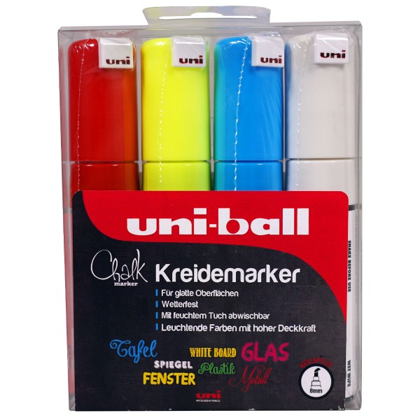 Uni Ball Chalk "Kreide Marker" 4er Set (8mm)