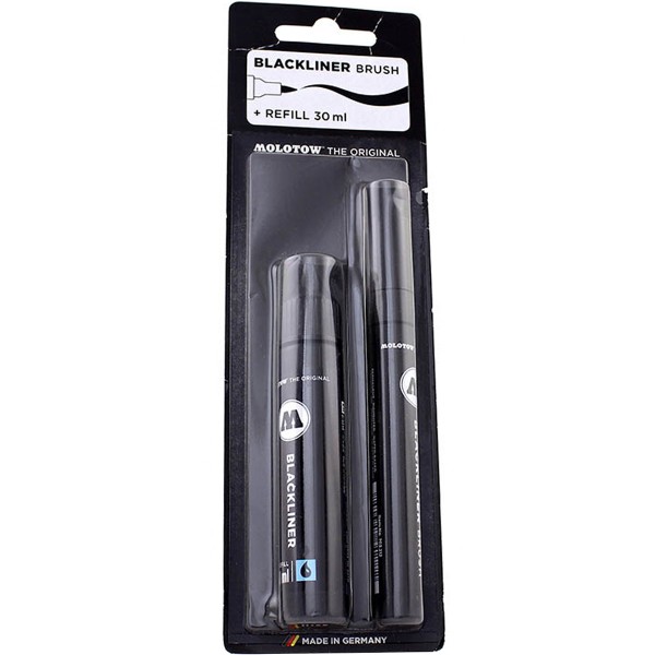 Molotow "Blackliner" Brush & Refill Permanent Marker Set