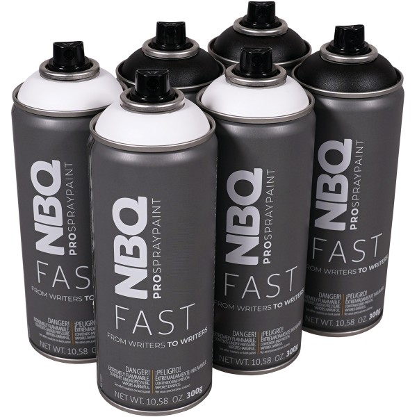 NBQ "New Fast" Sixpack Black/White (6x400ml)