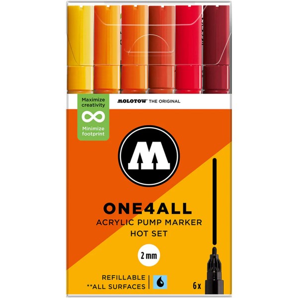 Molotow "127HS" One4all 6er Marker Set (2mm) - Hot