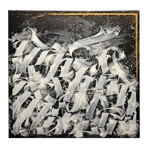 "BurnOne - The Golden Dash (Original)" 100x100cm