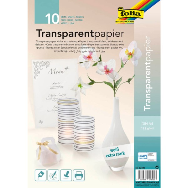 Folia "Transparentblock" A4 (10 Blatt)