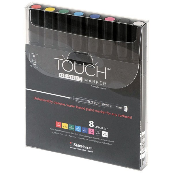 Touch "Opaque Marker 8er Set" - Fine (0,8-1,3mm)
