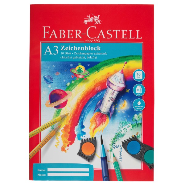Faber-Castell "Zeichenblock" (DIN A3) - 10 Blatt Weiß