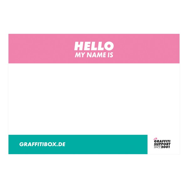 Super Deal "Hello My Name Is" Gbox Tagsticker (7x10cm)