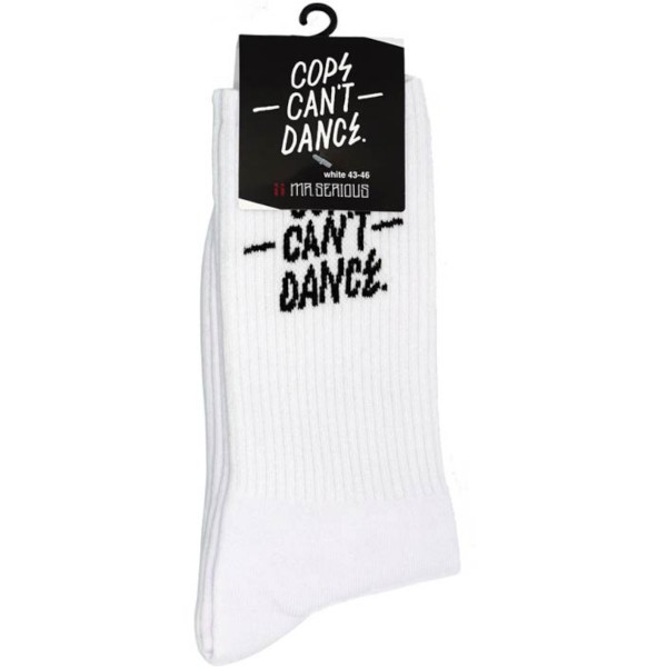 Mr. Serious Socken "Cops Can´t Dance" White