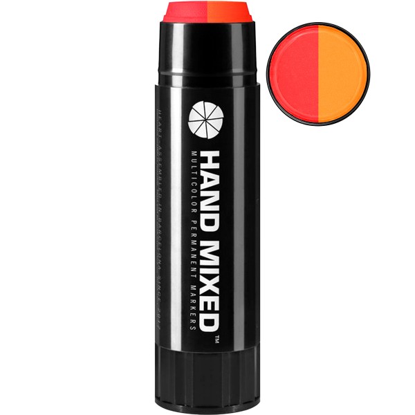 Hand Mixed "Fat King" Solid Marker - Fire (25mm)