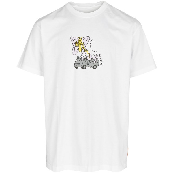 Cleptomanicx Boxy T-Shirt "Butterfly Buster" White
