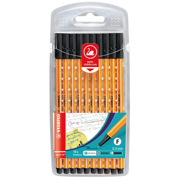 Stabilo "Fineliner Point 88" (0,4mm) - 10er Etui Schwarz