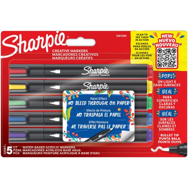 Sharpie "Acrylic" Marker Rund 5er Set