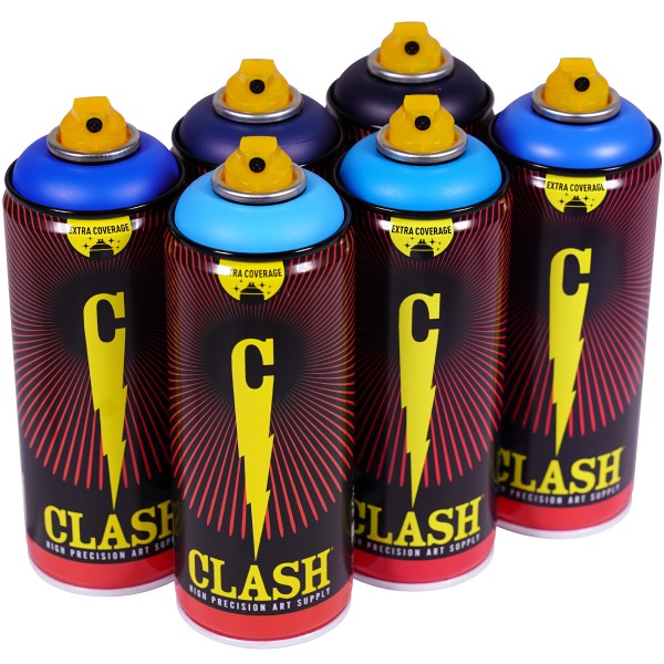 Clash "Paint Multi Color Sixpack Full Blue Tones" (6x400ml)