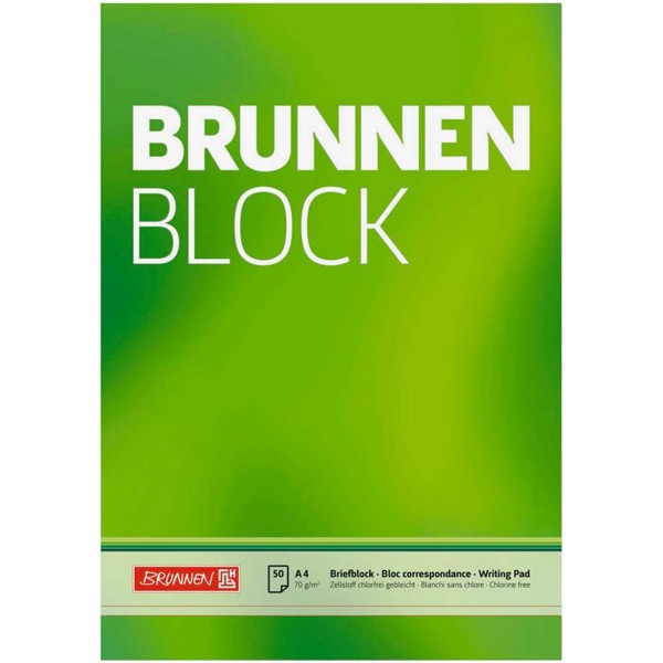 Brunnen "Briefblock A4 Weiß" Hochformat 70g/m²
