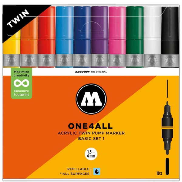 Molotow "One4all Acrylic Twin Marker 10er Set - Basic"