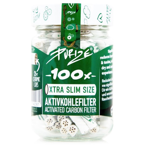Purize Aktivkohlefilter "XTRA Slim Size 100er Glas" - White