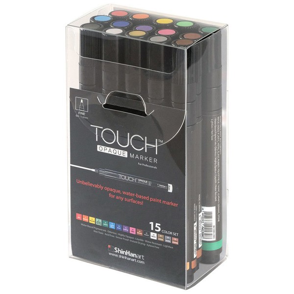 Touch "Opaque Marker 15er Set" - Fine (0,8-1,3mm)