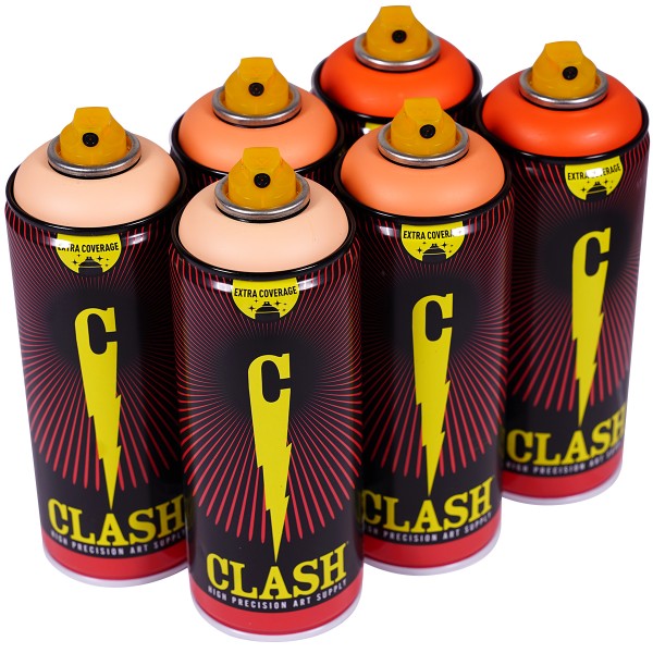 Clash "Paint Multi Color Sixpack Hot Apricot Tones" (6x400ml)